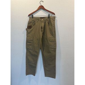 Wrangler Riggs Pants 34x33 Ripstop Ranger Cargo‎ Carpenter Khaki Beige Workwear